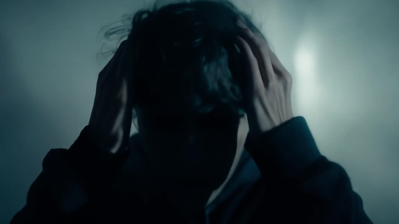 겁에 질린 표정의 남자