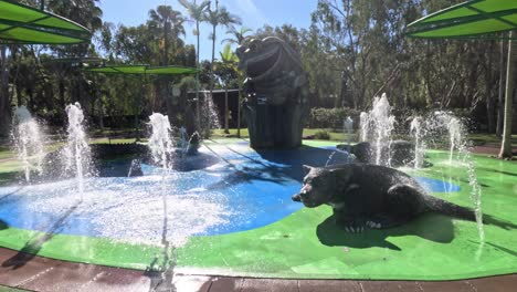 water fountain with animal statue at australia zoo