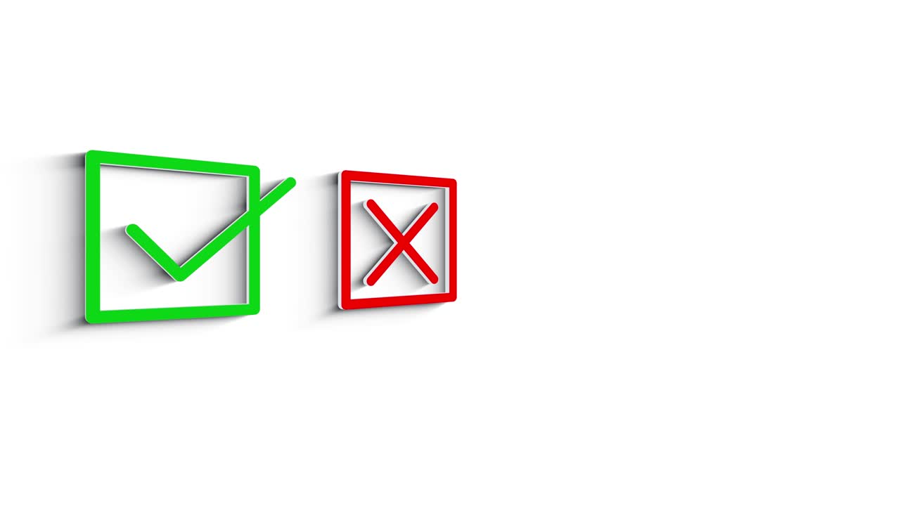 comprobar el icono de línea 3d para la animación de texto en fondo blanco.