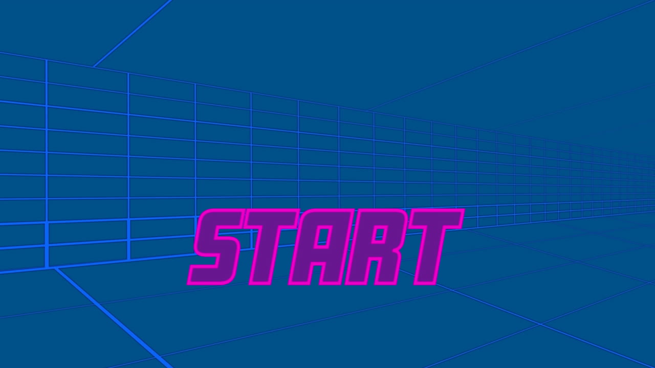 animación del comienzo en espacio azul con líneas