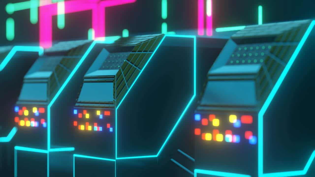 3d render illustration Data center and internet. Server rooms