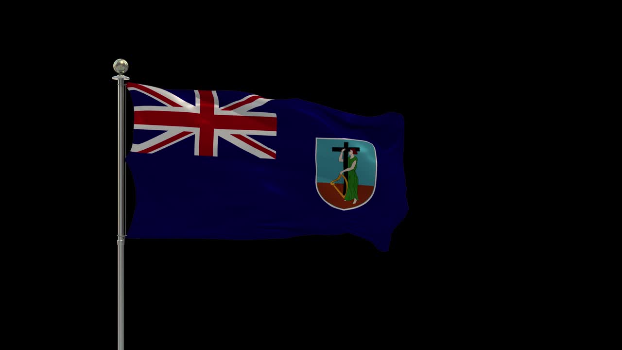 몬테세라트 (montserrat) 의 다양한 발은 국가 발을 기둥, 테이블 발에 흔들고 있습니다.