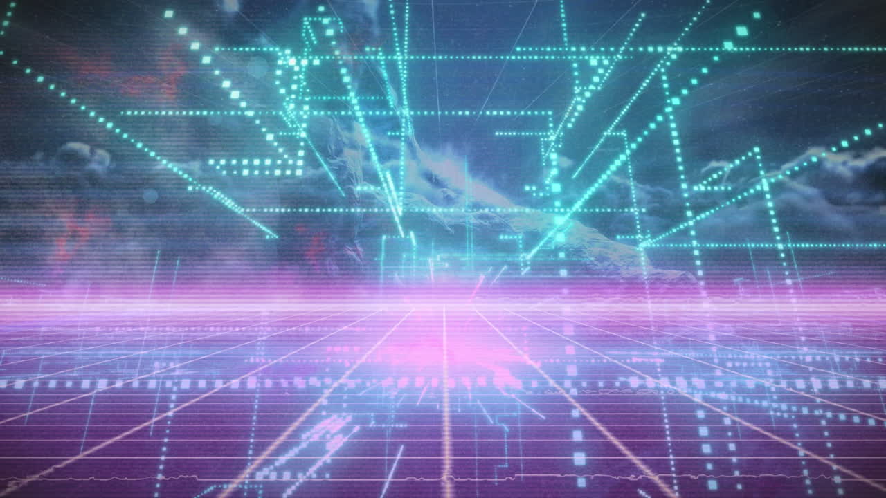 검은 바탕에 있는 dna 가닥 위에 있는 빛의 흔적의 애니메이션