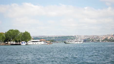 istanbul river scenery with ferry