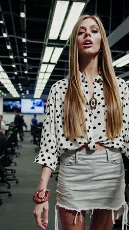 stylish woman in a modern office setting