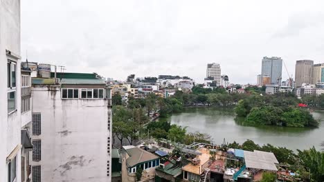 panoramic view of hanoi's hoan kiem lake