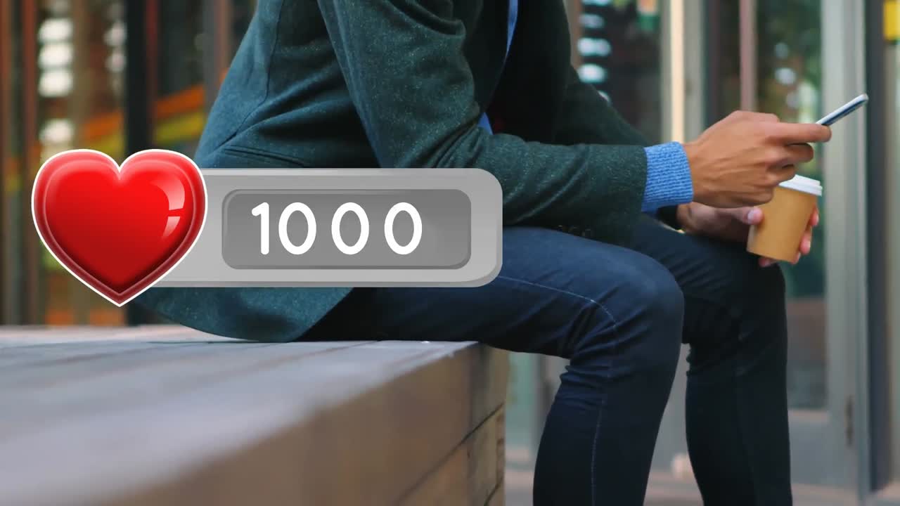 심장 아이콘과 남자