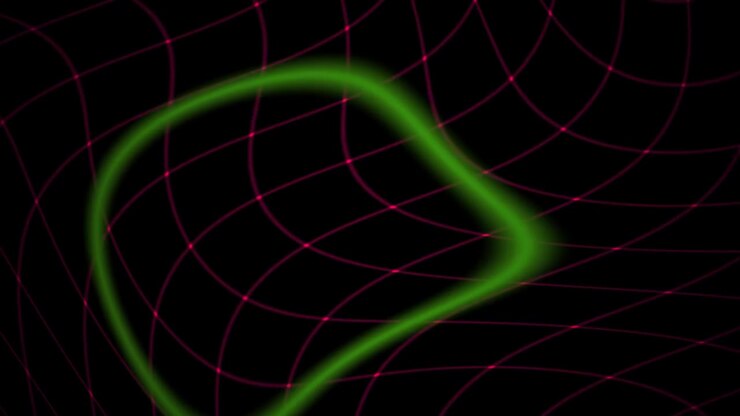 Dynamic Abstract Grid with Glowing Green Neon Lines