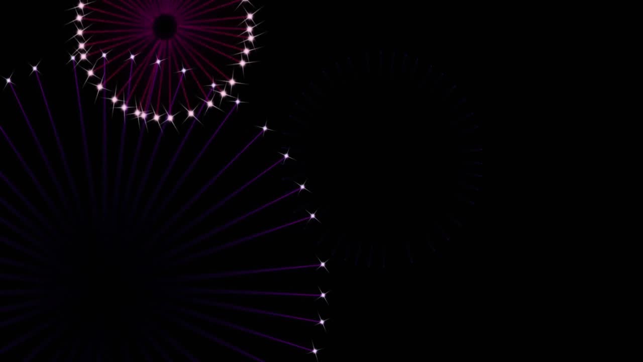 Animazione di fuochi d'artificio su sfondo nero