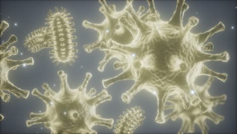 bacteria virus or germs microorganism cells under microscope with depth