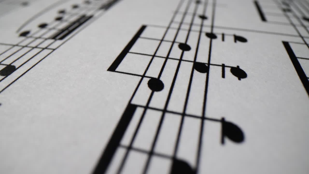 Close-up View of Musical Sheet Music