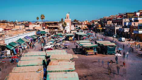 timelapse view of the jemaa el-fnaa square in marakech, morocco.