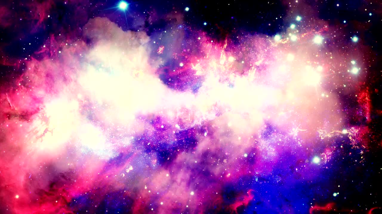 Volando attraverso nebulose stellari e polvere cosmica, ammassi di gas cosmico e costellazioni nello spazio profondo. Elementi di questo video forniti dalla NASA