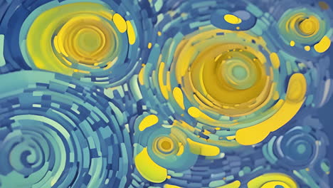 swirling yellow and blue abstract shapes animation