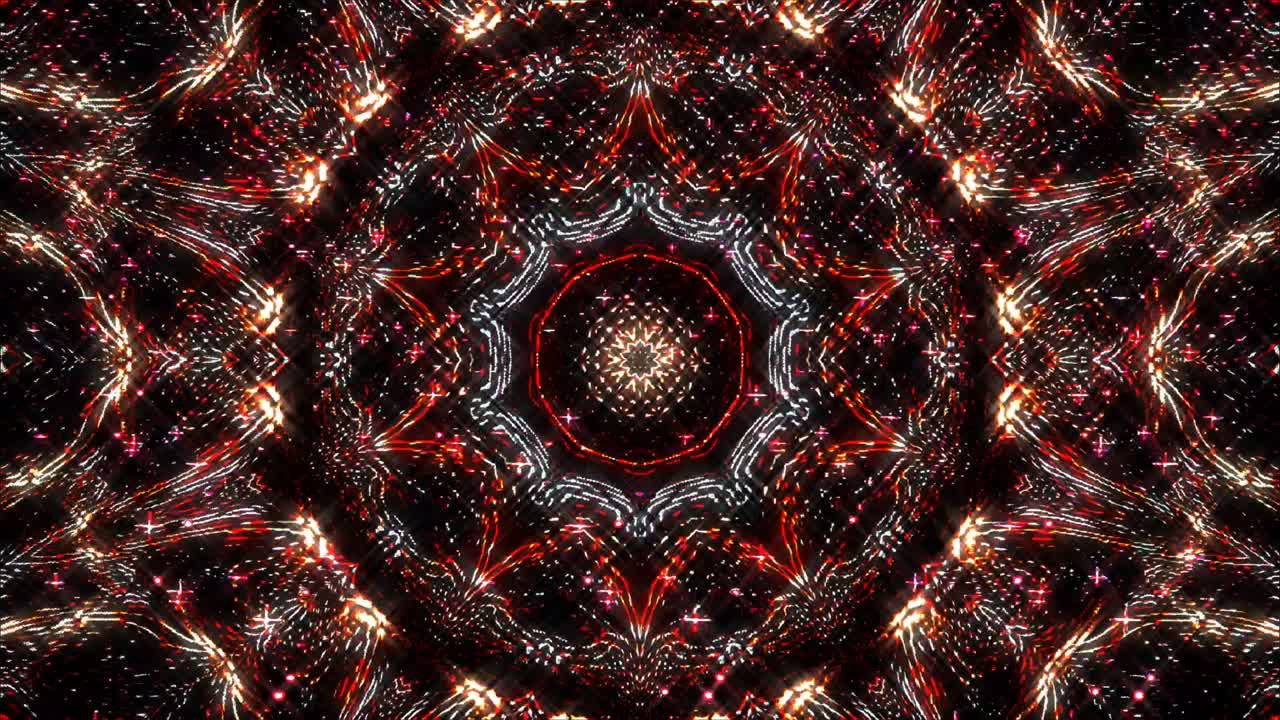 Motivo caleidoscopico astratto con colori vivaci. Mandala magico. 4K