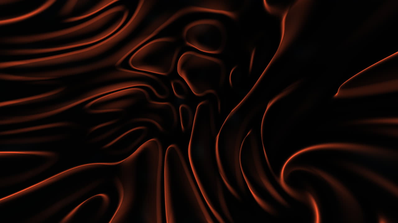 Un'opera d'arte digitale dinamica composta da forme vorticose arancioni e nere raffigura un senso di movimento e fluidità, probabilmente realizzata utilizzando software di progettazione grafica come Adobe Photoshop.