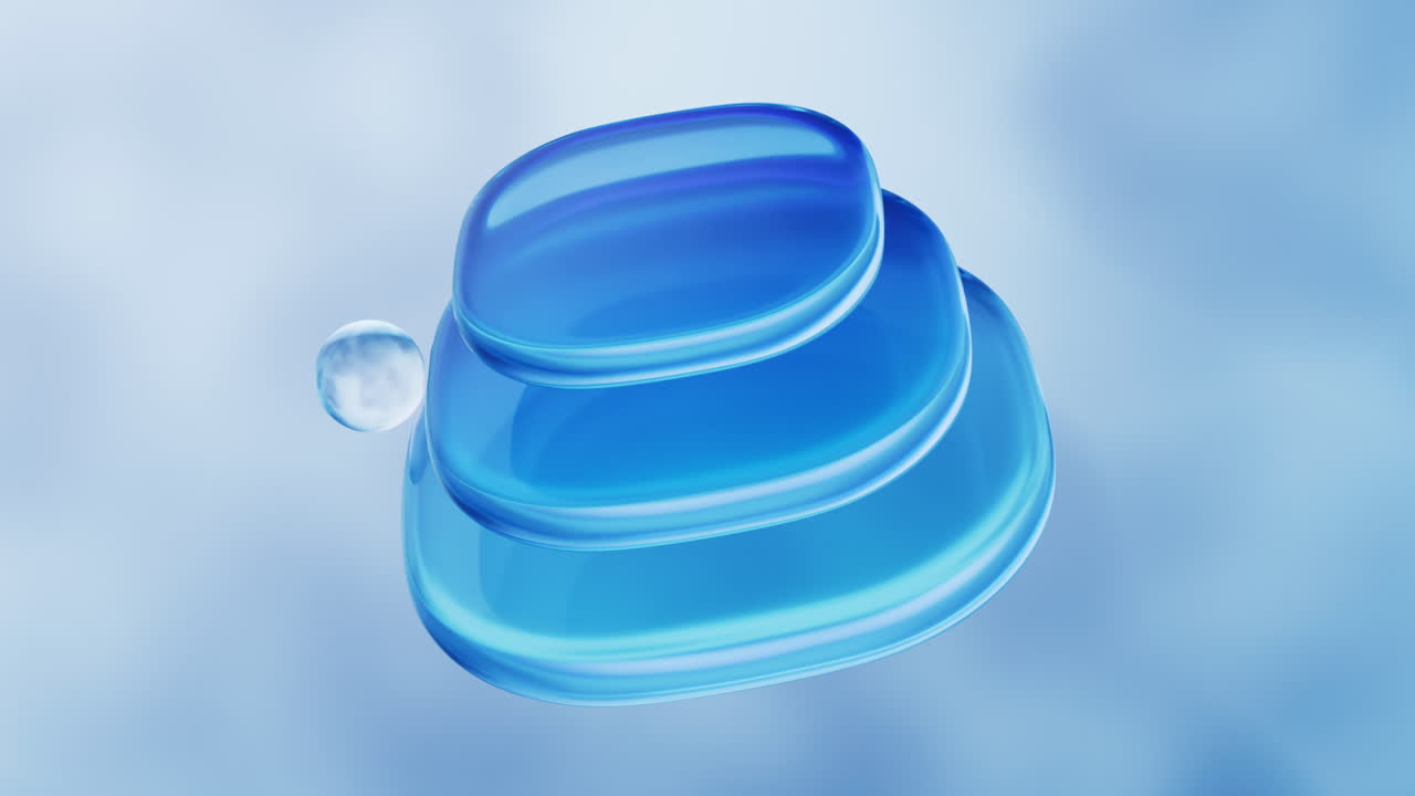 추상적인 유리 기하학 배경, 3d 렌더링