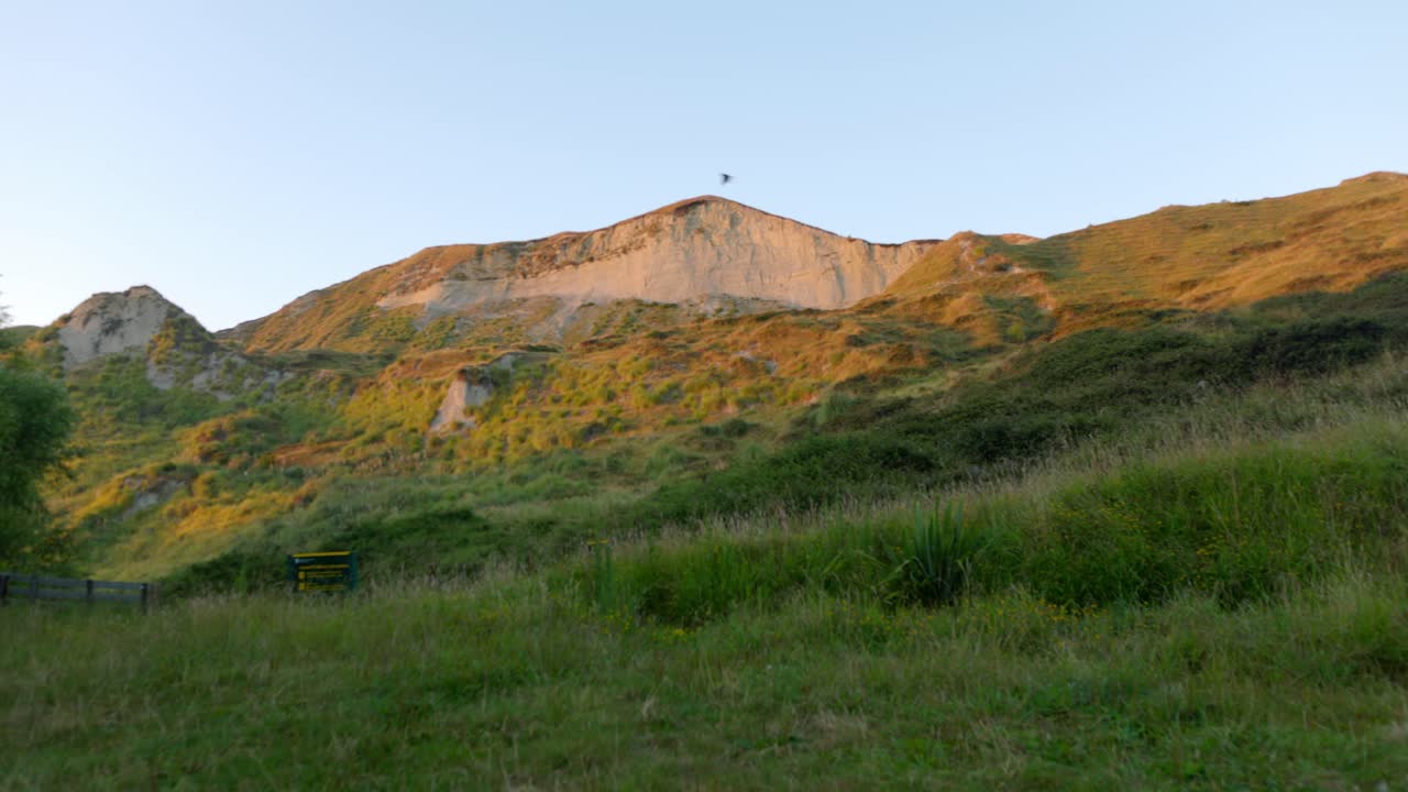 a morning shot take at close to golden hour of a natural hill side
