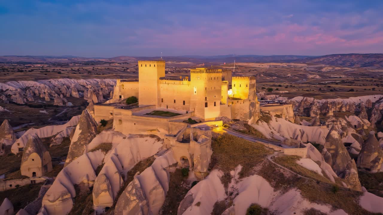 터키 카파도키아의 우치사르 성 조감도