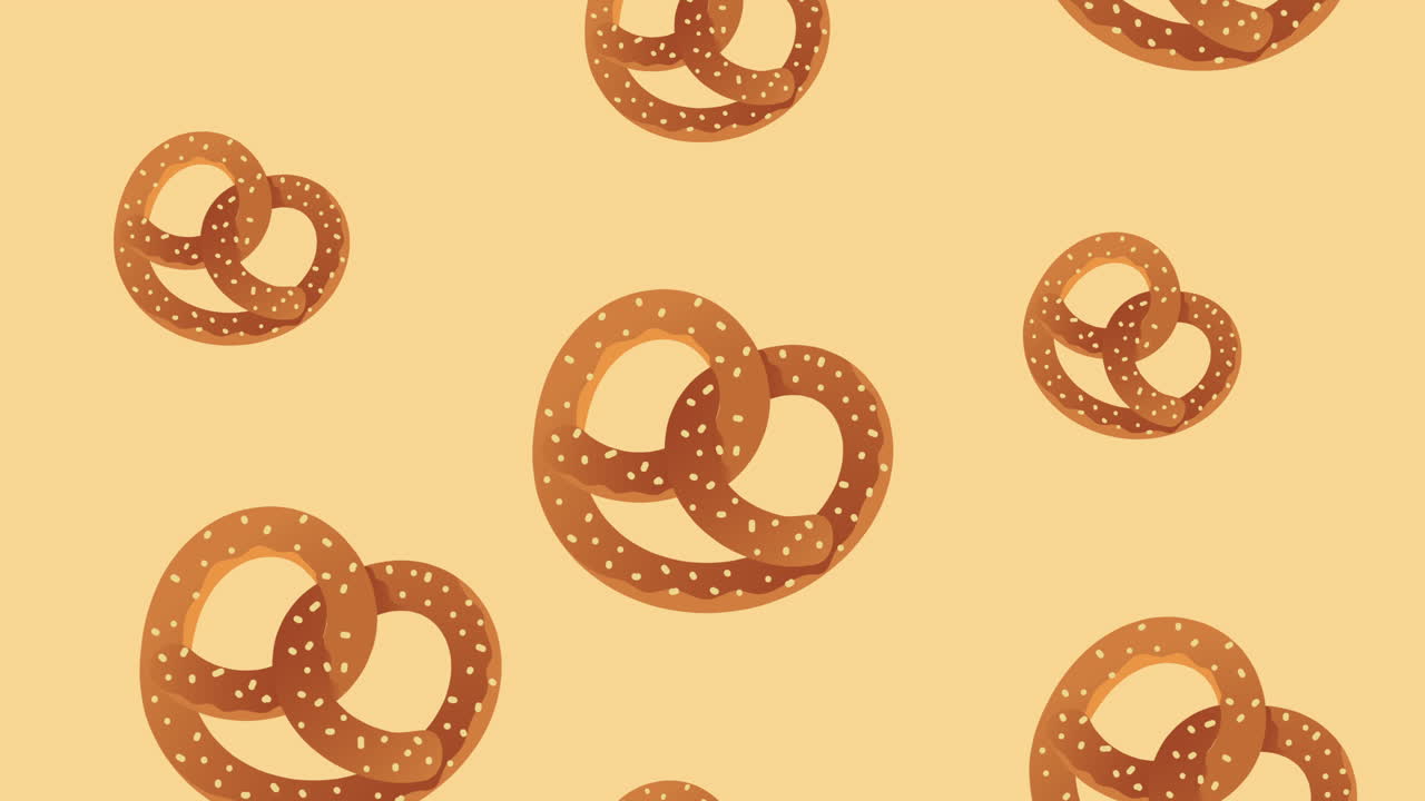 Oktoberfest fejring animation med kringlemønster
