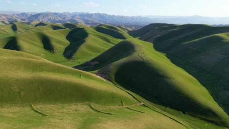 aerial view of the green mountains and peaceful nature