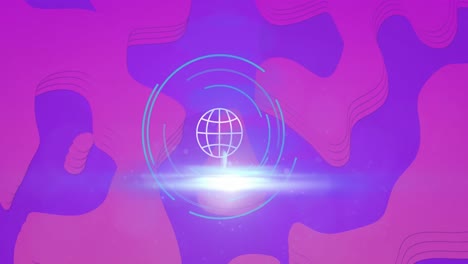 animación del procesamiento de datos a través del escaneo de alcance y el globo