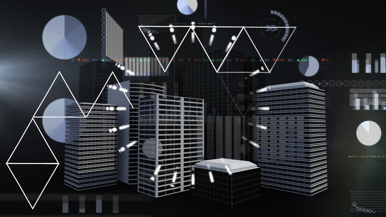 animación del procesamiento de datos en fondo negro