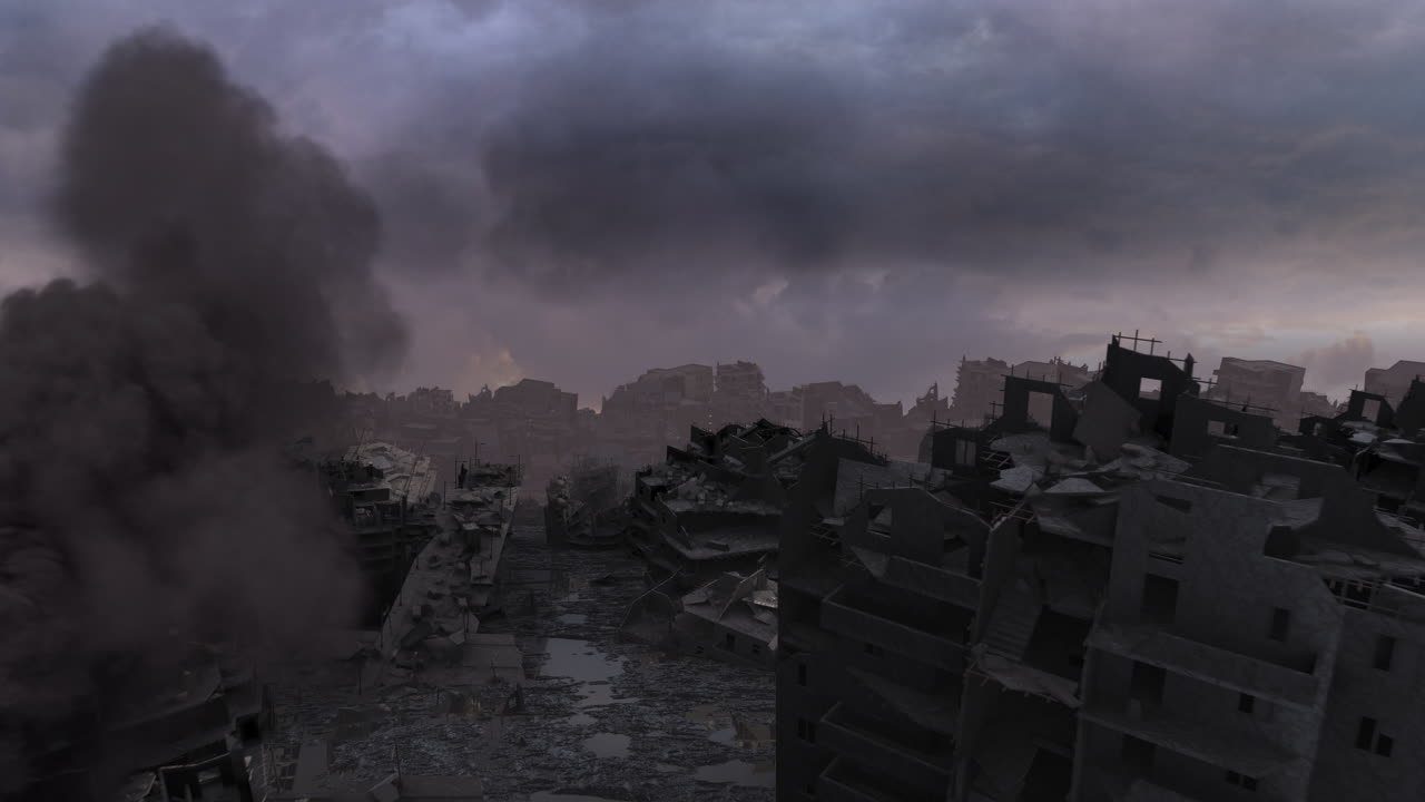 ciudad desolada después de una catástrofe