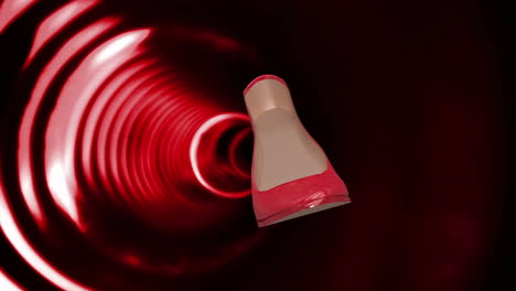 tacón alto digital girando contra los círculos rojos