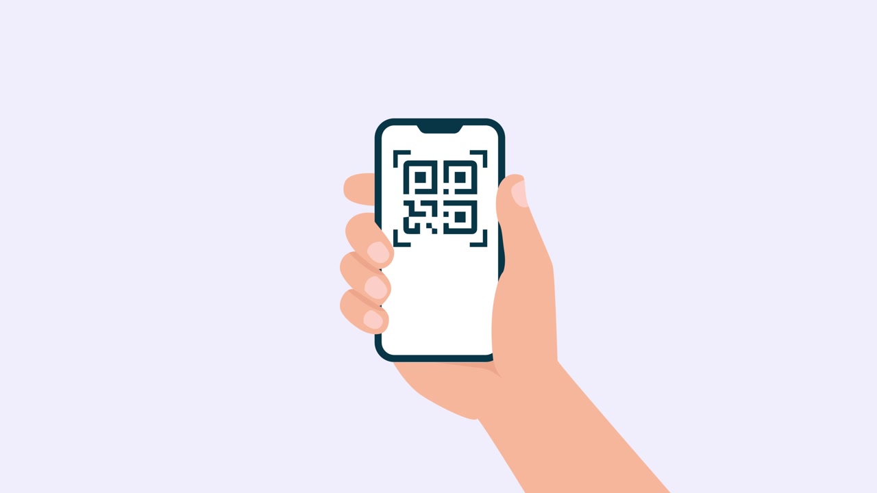 Animated Hand Scanning QR Code with a Smartphone