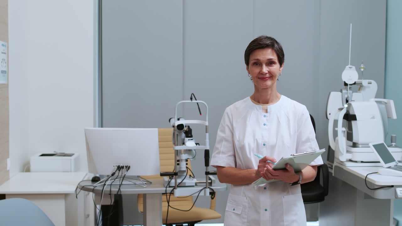 Ophthalmologist in the clinic