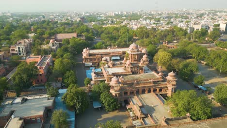 Vista-Aérea-Del-Fuerte-Junagarh,-Este-Es-Uno-De-Los-Lugares-Más-Cuidados-Para-Visitar-En-Bikaner.