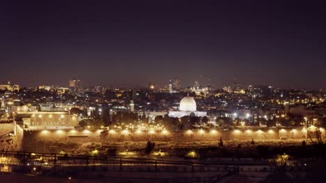 pan de noche de la cúpula de la roca en jerusalem