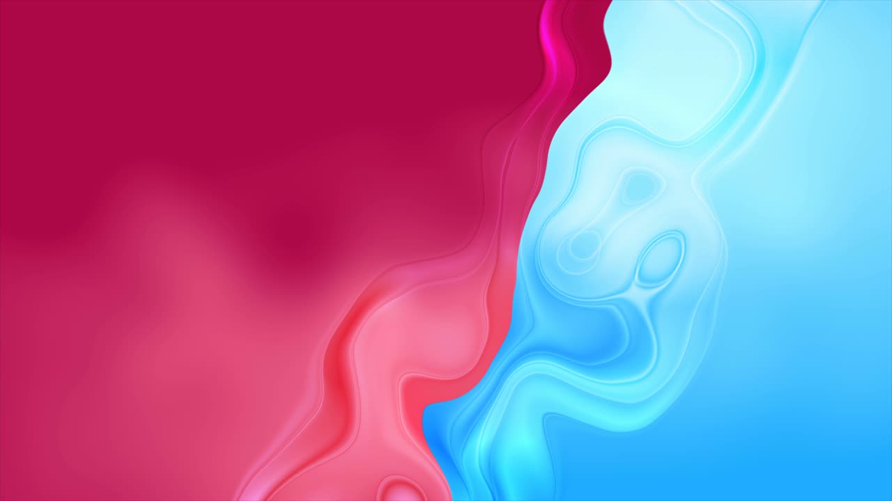 Fondo animado abstracto de ondas fluidas suaves y brillantes en tonos cian y rosa