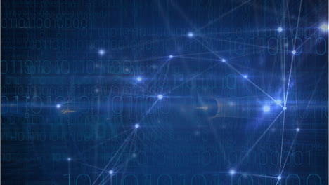 image of data processing over network of connections and light spots