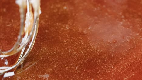 close-up of honey or caramel
