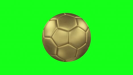 pelota de fútbol dorada en la pantalla verde