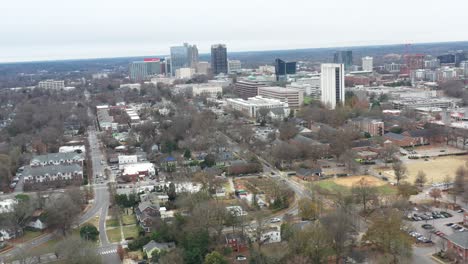 raleigh cityscape 4k drone aerial wide