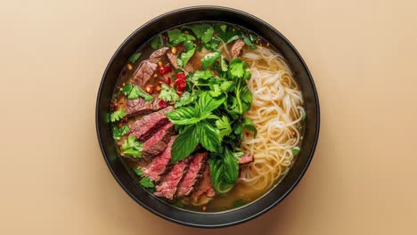 vietnamese pho noodle soup with beef