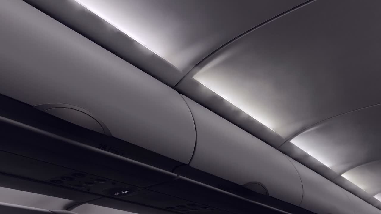 Cappelliera dell'aereo e dettaglio del soffitto