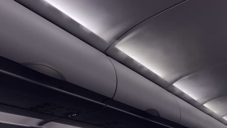 airplane overhead bin and ceiling detail