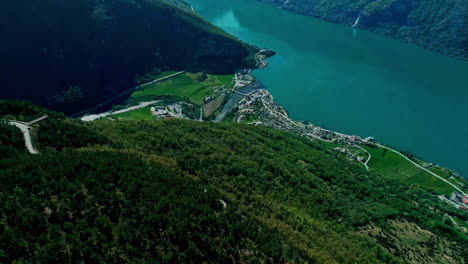 norway mountains fjord view beautiful nature natural landscape aerial drone