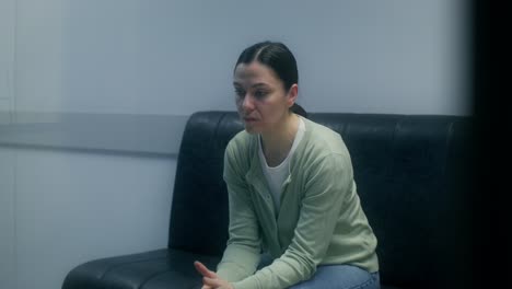 woman sitting in a waiting room