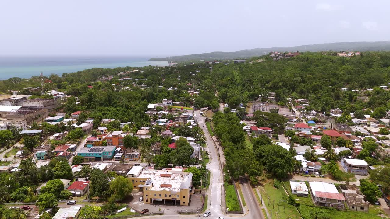 Aerial View Of Ocho Rios Town In Jamaica