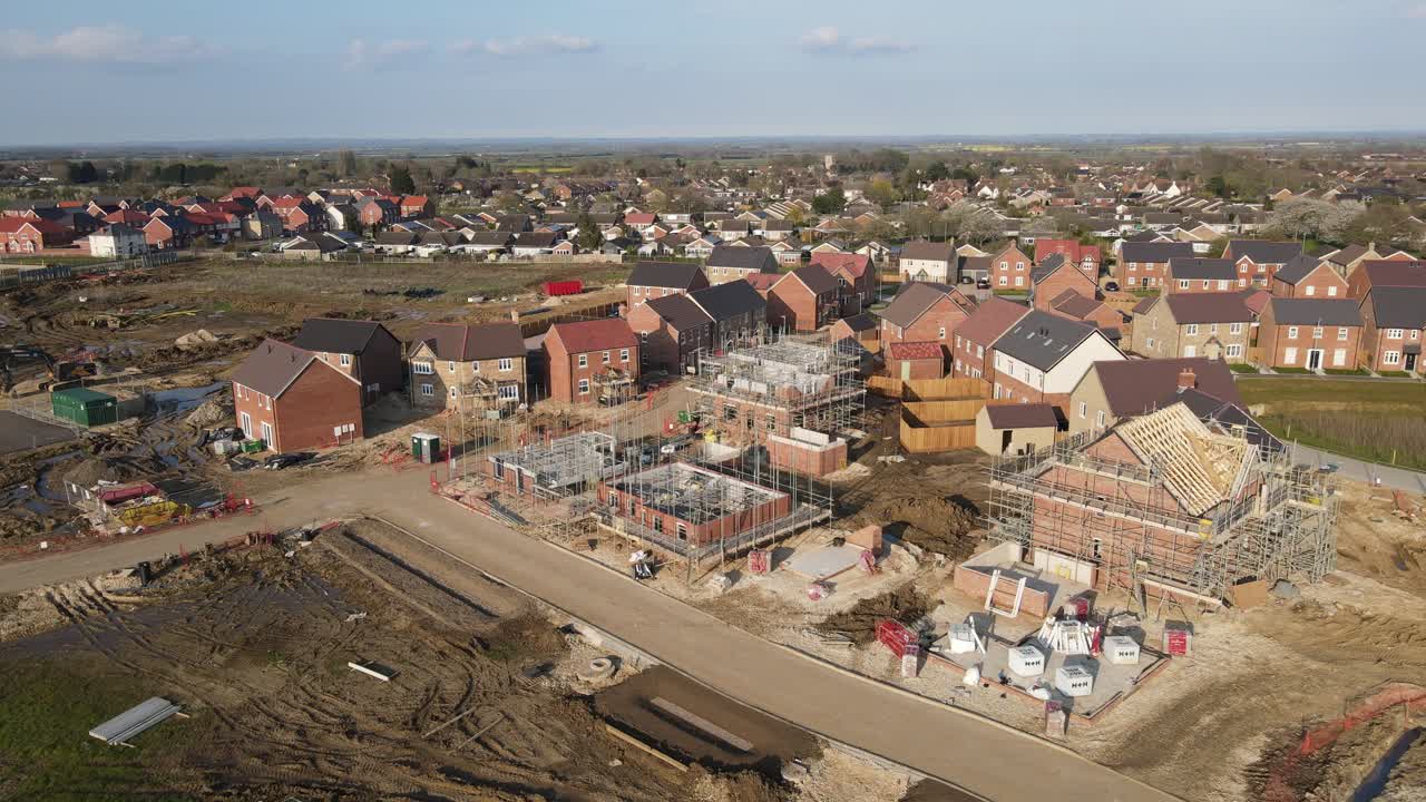 casas de castaño construcción de contratistas en el sitio de dunholme en lincolnshire