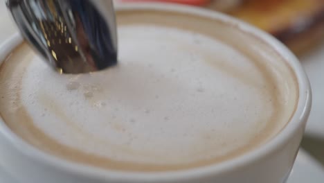 latte with spoon