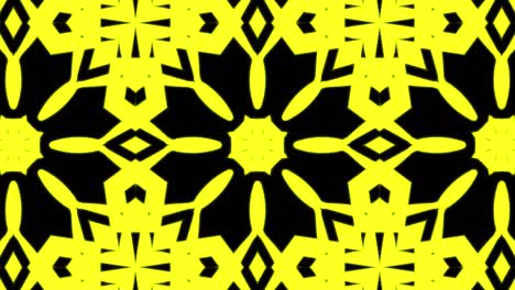 fondo de patrón geometrico sin costuras amarillo abstracto. rayas abstractas bucle de caleidoscopio. rápido psicodélico colorido kaleidoscopio vj fondo. discoteca fondo de movimiento abstracto. efecto caleidoscope