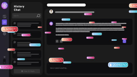 Animation of media icons over ai chat