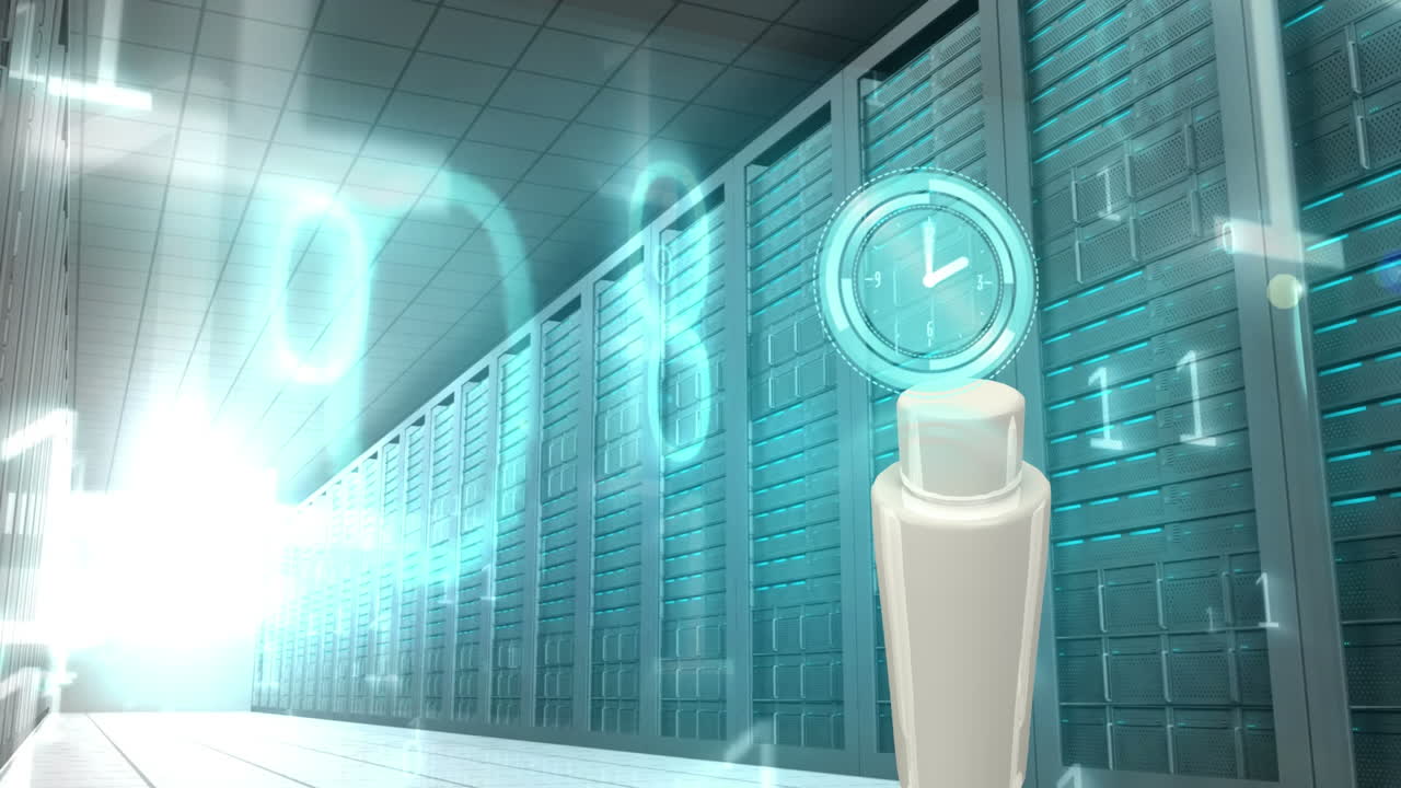 크림 컨테이너와 서버  ⁇ 에서 시계와 데이터 처리의 애니메이션
