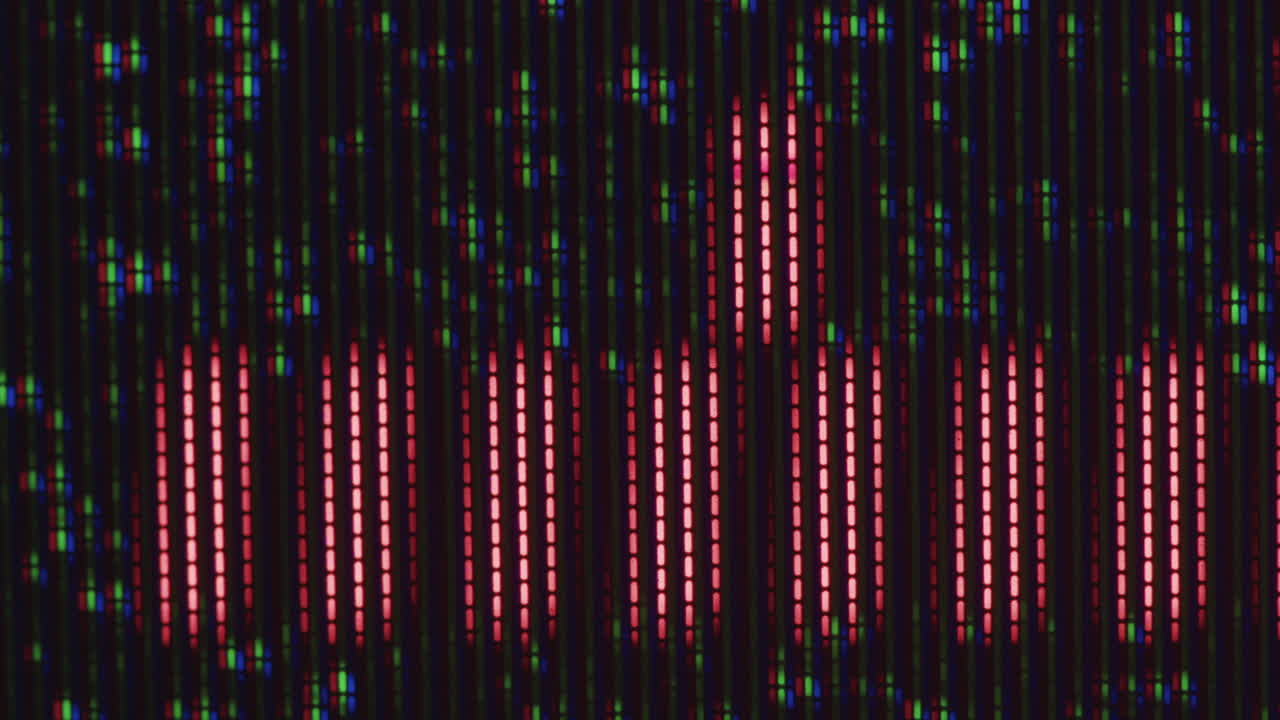 Vintage TV screen displaying audio wave data